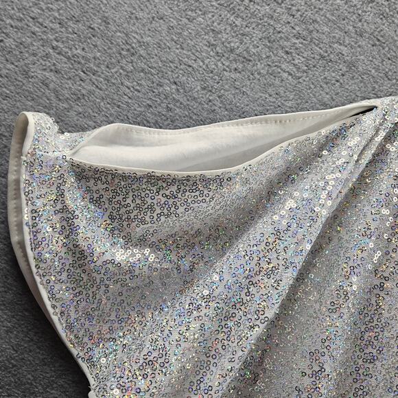 NWT Grace Karin Women L Sequin Cocktail Dress White Off Shoulder Party Occasion - Picture 5 of 8